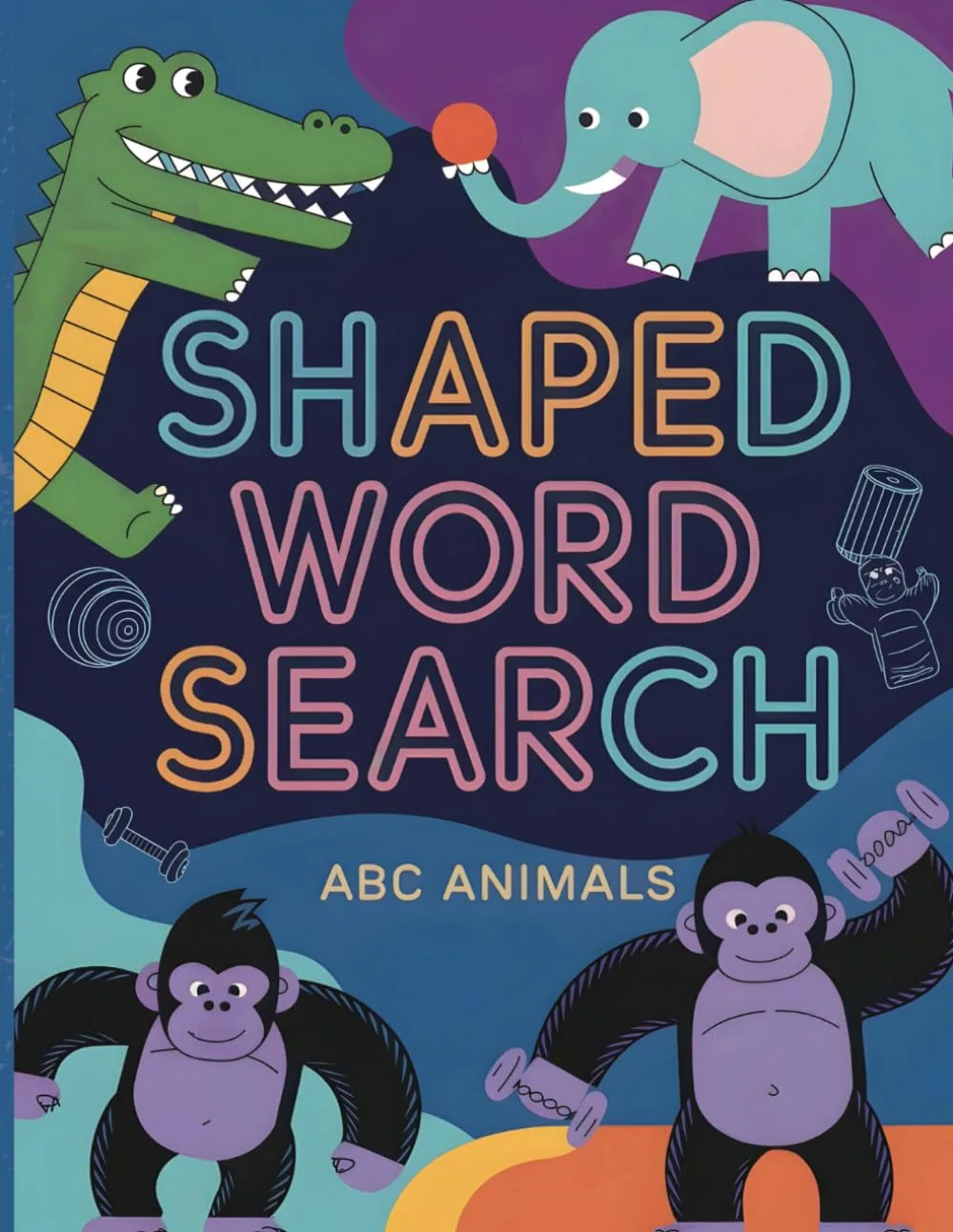 Shaped Word Search: Large Print Circle a Word Book For Kids About Animals, Birds, Fish and More | 6X9 Inches, 54 Pages, 26 Puzzles | Perfect Gift for Little Learners