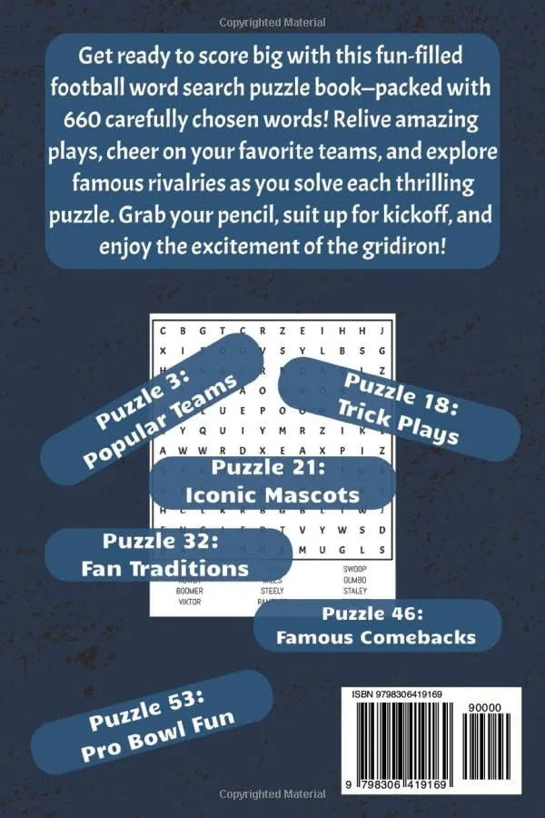 Football Word Search for Kids: Word Searches with Large Print About Teams, Players, Basics and More
