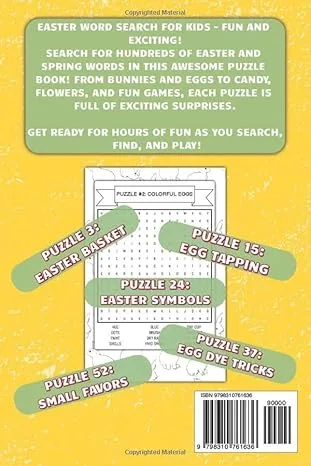 Easter Word Search for Kids Ages 8-12