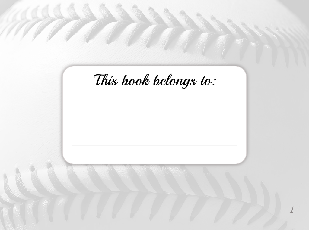 Baseball Autograph Book