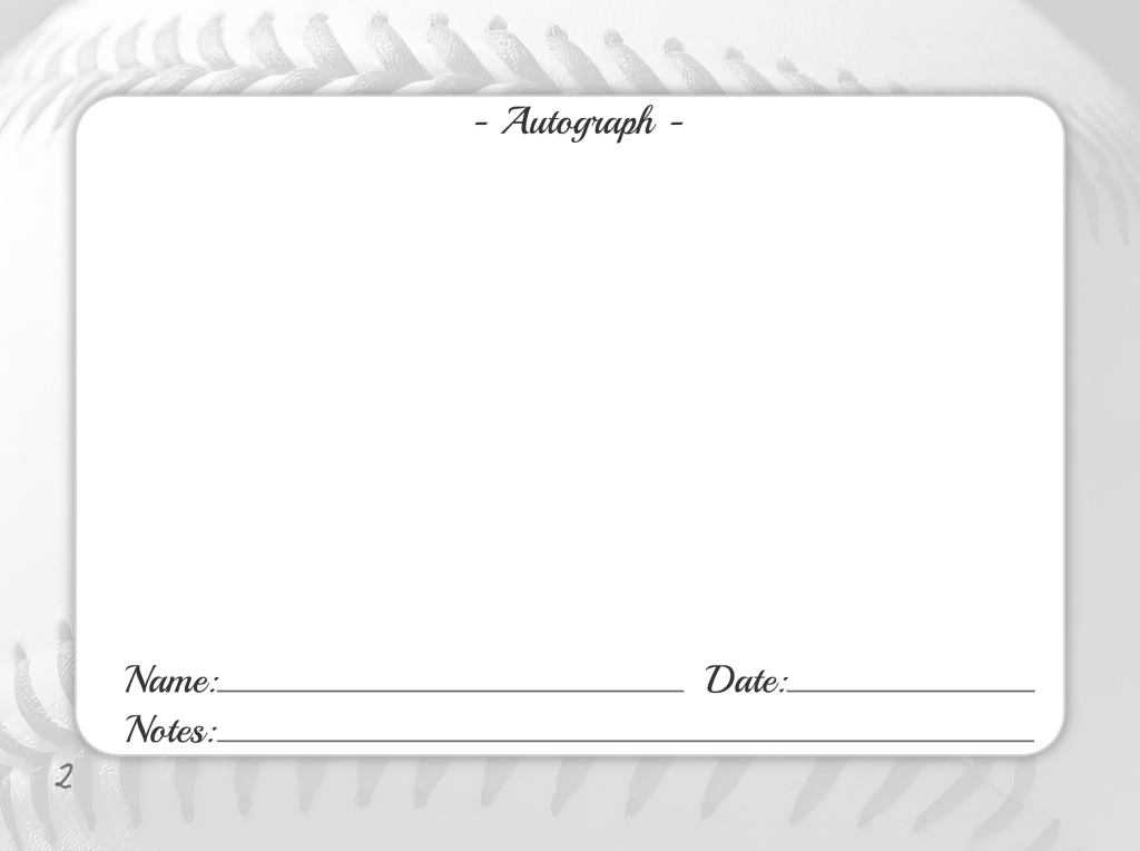 Baseball Autograph Book