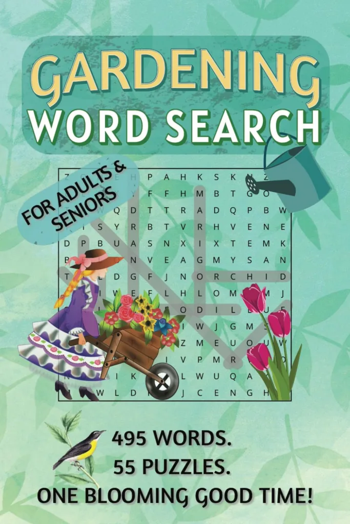 Gardening Word Search Puzzle Book: Word Searches with Large Print about Garden, Flowers, Plants and More | 6x9 inches, 110 pages, 55 Puzzles | Gift ... and Free Times (Nature Word Search Books)