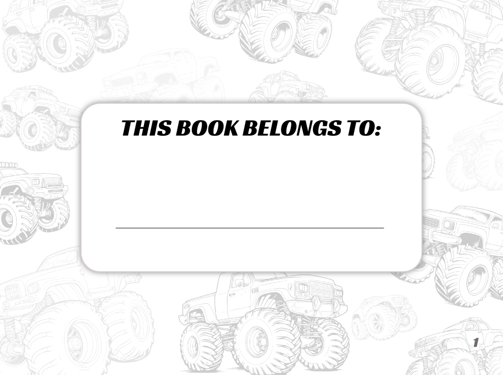 Monster Truck Autograph Book