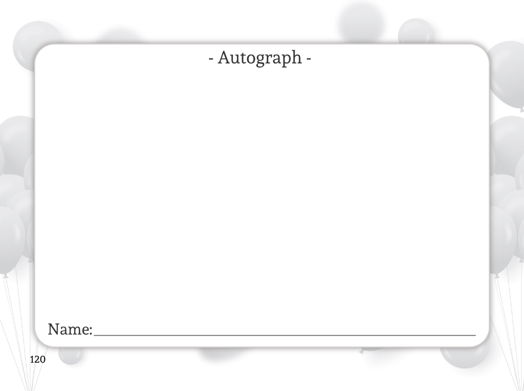 Kindergarten Autograph Book 2025