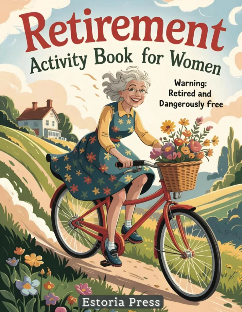 Retirement Activity Book for Women: Fun Large Print Coloring Pages, Brain Games, and Word Puzzles for Seniors | Happy Retirement Gifts for Teachers, Parents, and Friends