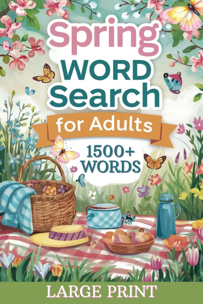 Spring Word Search for Adults: 102 Fun Large Print Puzzles for Teens & Adults | 1,530 Words, 6x9 Inches, 155 Pages – Includes Seasonal Themes Like Flowers, Nature, Easter & More