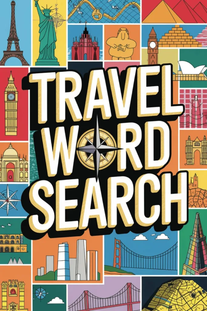 Travel Word Search: Large Print Word Search Book About Travelling, Landmarks, Destinations and More | 6X9 Inches, 112 Pages, 55 Puzzles | Perfect Gift for Teens and Adults 