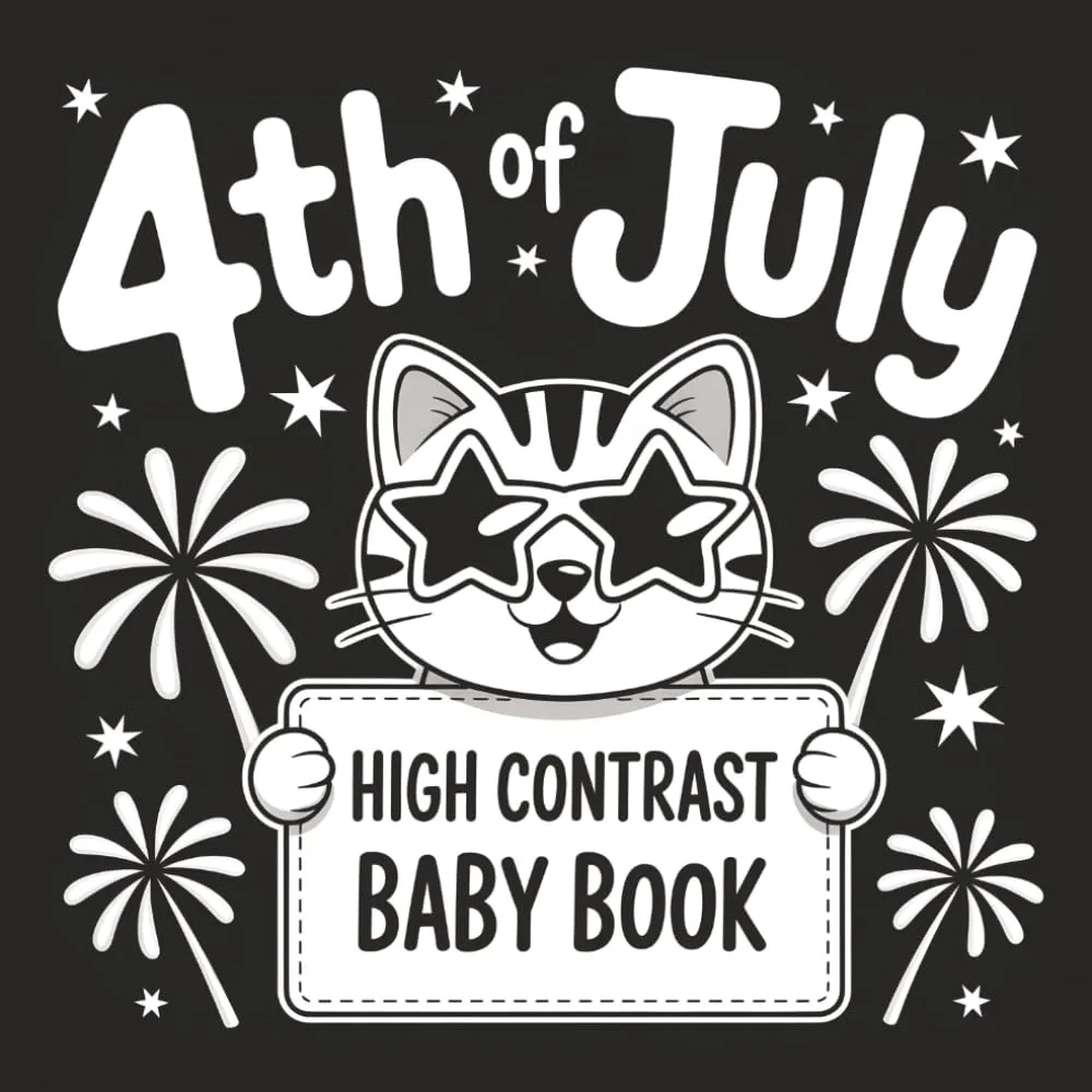 4th of July High Contrast Baby Book: Black & White Board Toy for Newborns
